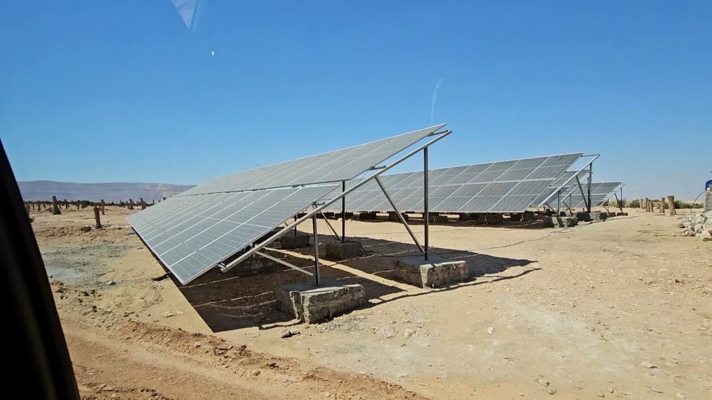 Solar panel array powering the Esna farm